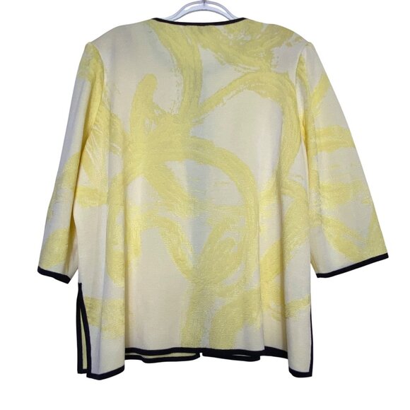 Misook 1X Yellow Black Open Front Jacket Set Sleeveless Tank Set Classic Luxury - Picture 6 of 12